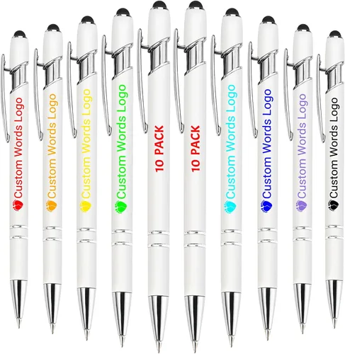 Vista 9 de Bolígrafo personalizado con nombre, bolígrafo personalizado, logotipo, tinta negra suave, regalo personalizado para mujeres, hombres, negocios