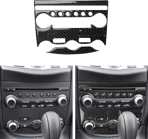 Vista 27 de Adhesivo decorativo de fibra de carbono suave para el interior del automóvil, velocímetro de control central, compatible con Nissan 370Z Z34 2019