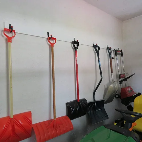 Vista 6 de Ganchos de acero resistente para almacenamiento de garaje, paquete de 8 ganchos para colgar en la pared
