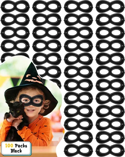 Vista 4 de JaGely Máscara de ojos de fieltro para cosplay, multicolor, ajustable, con cuerda elástica para cumpleaños, Mardi Gras