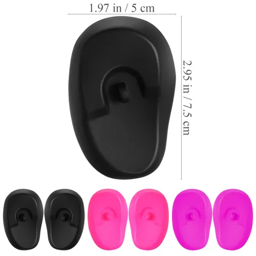 Vista 7 de COHEALI 3 pares de orejeras de silicona para peluquería, protección impermeable para los oídos, para tinte para el cabello, permanente, resaltado