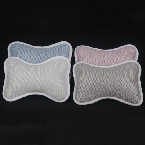 Vista 5 de Heallily Almohada de bañera 1 pieza suave de apoyo con ventosas para cuello y hombro (gris)