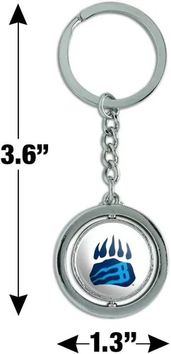 Vista 2 de GRAPHICS & MORE Bob Jones University Secondary Logo Keychain Spinning Round Chrome Plated Metal