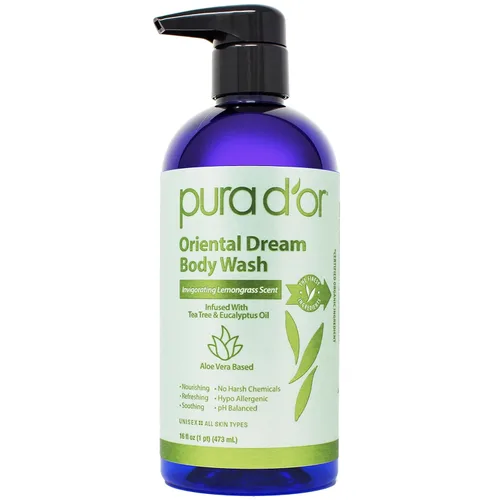 Vista 8 de PURA D'OR Gel de baño Promesa Duradera de 16 onzas – Aroma de lavanda calmante – Base de aloe vera, infundido con aceite de romero y manzanilla – pH