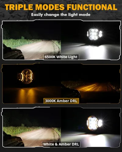 Vista 3 de Auxbeam V-Ultra Series - Luces LED de 3 pulgadas, luz de conducción Hyper Spot de 108 W 3.0 in (blanco)