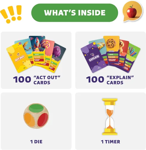 Vista 3 de Clever Fox Play Juego Épico de Charadas para Niños de 6 años en adelante – 200 Tarjetas de Actuar y Explicar con Ilustraciones y Temporizador