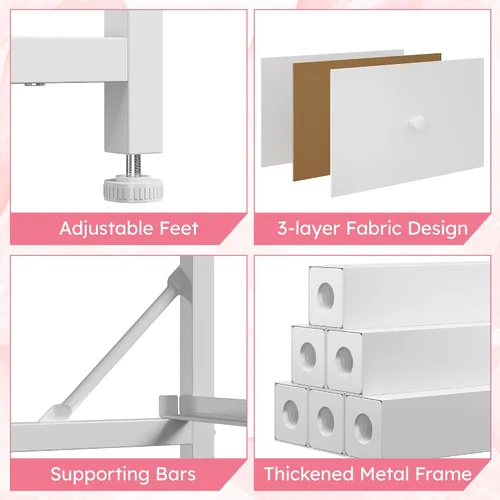 Vista 11 de Bepatio - Cómoda para dormitorio con 12 cajones, cómodas de tela y cómoda con marco de metal resistente, tapa de madera, para mujer, 98.8 cm (38.9")