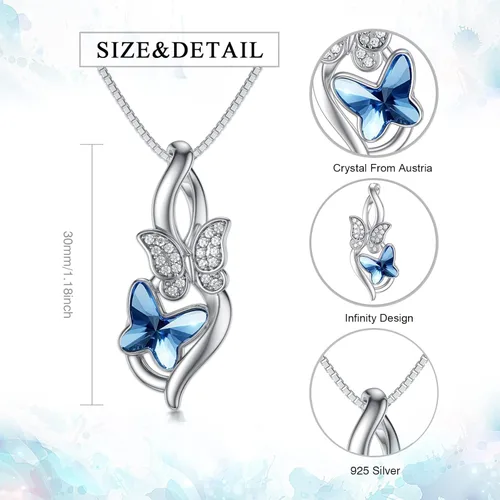Vista 64 de Collar de plata de ley para hermanas, joyas de cumpleaños para hermanas y amigas