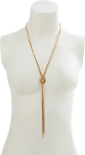Vista 5 de Aonklot Collar largo de Lariat para mujer, collar de cadena de serpiente plateada de oro, collar largo con colgante en Y, collar de espiga larga
