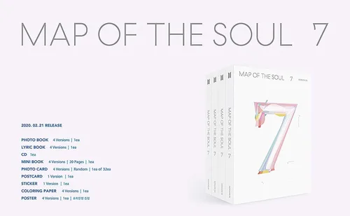 Vista 2 de Bighit Ent BTS Bangtan Boys - MAPA del alma: 7 [1 ver. Set] 1 álbumes+Juego de tarjetas fotográficas adicionales