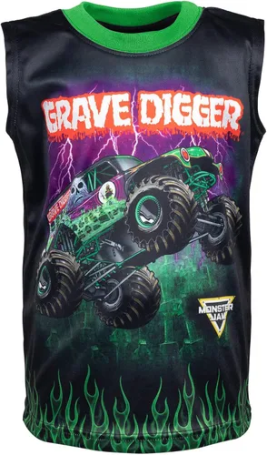 Vista 4 de Monster Jam Conjunto de 3 piezas para camiones camiseta sin mangas y pantalones cortos de malla