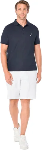 Vista 2 de Nautica playera polo clásica de mangas cortas, color sólido, para hombre
