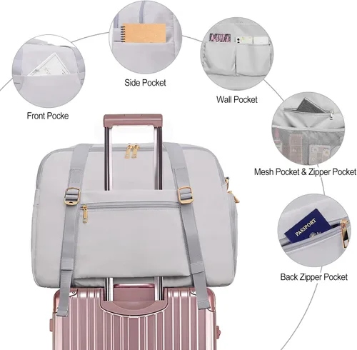 Vista 5 de Bolsa deportiva de gimnasio para mujer, bolsas de entrenamiento deportivas con compartimento para zapatos y bolsillo húmedo, pequeñas bolsas