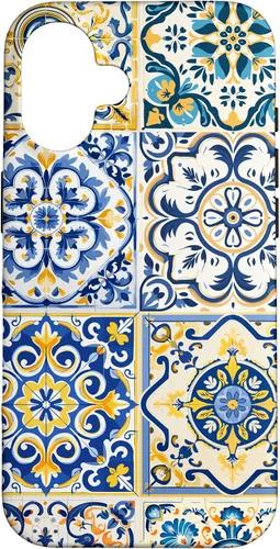 Vista 32 de Funda para iPhone 17 con diseño de azulejos mediterráneos sicilianos