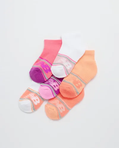 Vista 3 de New Balance Calcetines de bebé para niña, paquete de 6 calcetines de corte de cuarto (bebéniño)