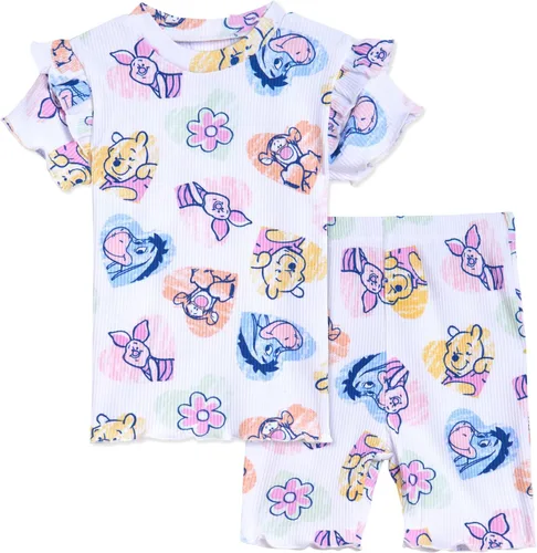 Vista 13 de Disney Conjunto de camiseta acanalada y pantalones cortos de ciclismo para recién nacidos a niños grandes (0-3 meses - 14-16)