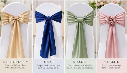 Vista 8 de Bandas de satén para silla, elegantes de alta calidad, 6 x 108 pulgadas, perfectas para bodas, fiestas y eventos
