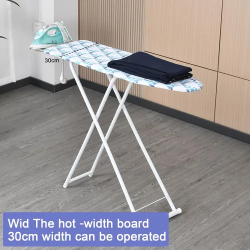Vista 3 de Tabla de planchar de tamaño completo, plegable, extendida para el hogar con cubierta resistente al calor, pies antideslizantes, altura ajustable