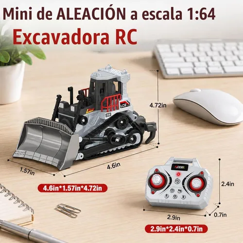 Vista 2 de 1/64 mini juguete de la niveladora de RC, vehículo de construcción