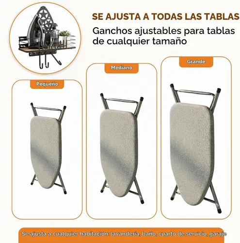 Vista 5 de Soporte de pared para tablero de hierro o sobre la puerta Negro