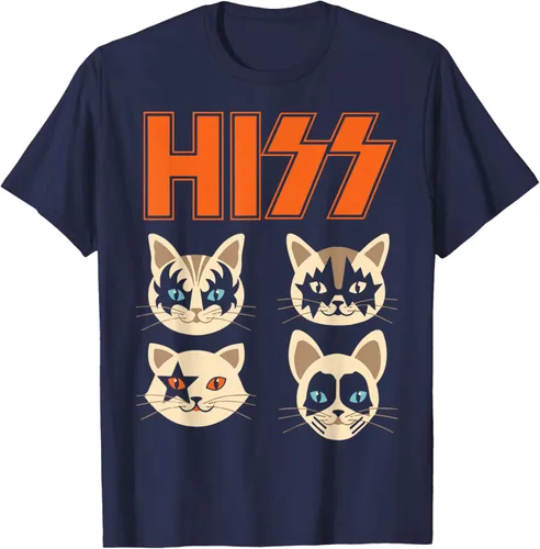 Vista 46 de Camiseta Hiss Funny Cats Kittens Rock Rockin, Negro