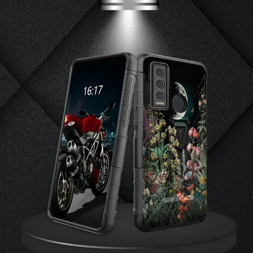 Vista 273 de Funda para AT&T Maestro Max 2021/Cricket Ovation 2 con protector de pantalla de vidrio templado, funda resistente con función atril integrada
