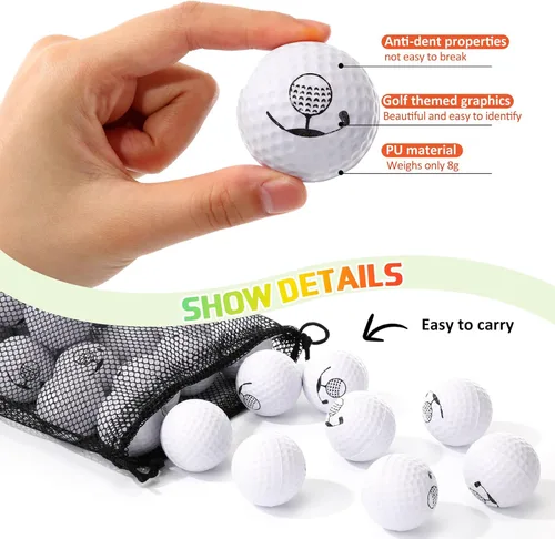 Vista 4 de Mudder 200 pelotas de práctica de golf de espuma a granel, bola de espuma suave, sensación realista, práctica limitada de mosca para entrenamiento
