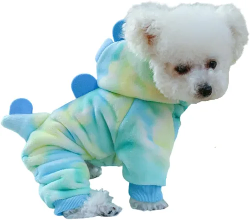 Vista 15 de Sudadera con capucha para perro, pijama de forro polar suave, pantalones de forro polar cálido, traje de Navidad para perros pequeños, disfraz