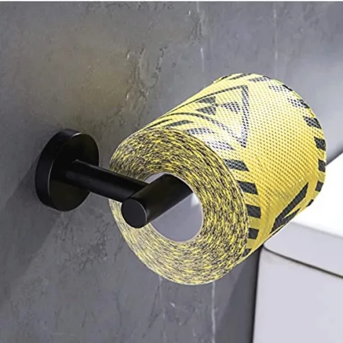 Vista 5 de Portarrollos autoadhesivo, soporte de papel higiénico para baño, palo en pared, acero inoxidable cepillado