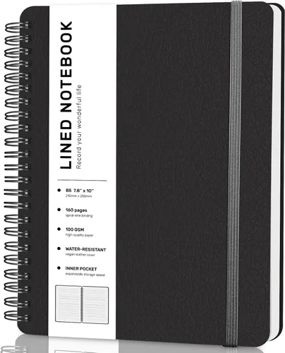 Vista 18 de Cuaderno rayado en espiral, cuaderno en espiral A4, 8.5 x 11 pulgadas, papel grueso de 100 GSM, cuadernos de diario encuadernados en espiral