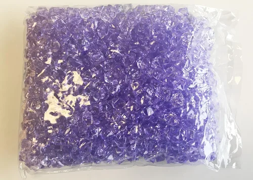 Vista 2 de Jarrón acrílico de cristal de roca de hielo, gemas o dispersos de mesa, 8 libras, transparente o de color (pequeño, morado)