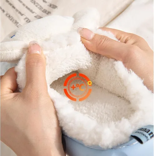 Vista 4 de Pantuflas de dibujos animados de anime, pantuflas de felpa para interiores, antideslizantes, cálidas, adecuadas para niños grandes o mujeres