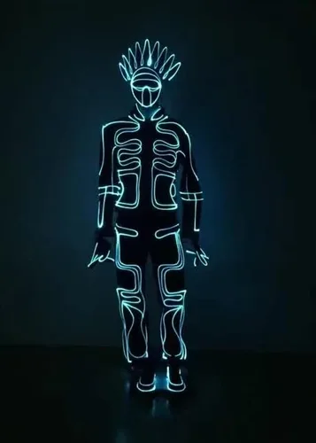Vista 5 de Gracecolorlife Tron - Disfraz de legado, disfraz de fibra óptica para cosplay, ropa iluminada