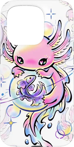 Vista 14 de Cute Kawaii Axolotl Purple Magical Crystals Case for iPhone 17