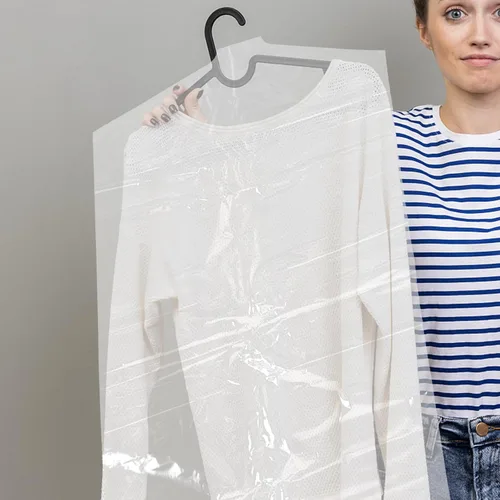 Vista 6 de 60 bolsas de ropa para colgar ropa: bolsas de plástico para ropa, cubiertas de ropa transparentes, bolsas de tintorería, bolsas colgantes