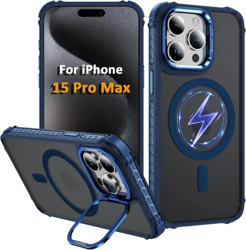 Vista 12 de Funda KETGII para iPhone 13, para iPhone 14, compatible con MagSafe, carga inalámbrica, resistente, a prueba de golpes, pata ajustable, delgada