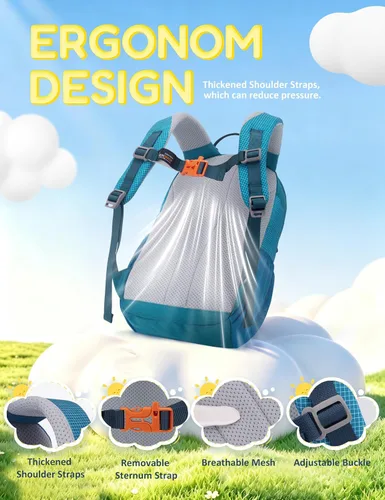 Vista 4 de MOUNTAINTOP - Mochila escolar para niños de 2 a 5 años, 8L/12 L azul (12L-Blue)
