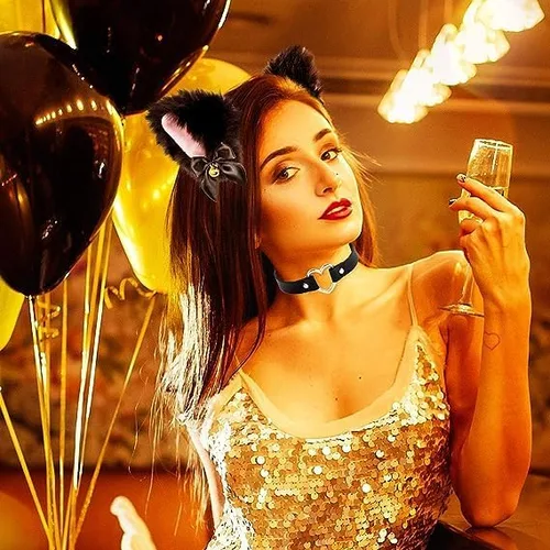 Vista 3 de UN UNITEDTIME Disfraz de gato negro para mujer, accesorios de disfraz de gato negro, disfraz sexy para mujer, máscara de Halloween para adultos