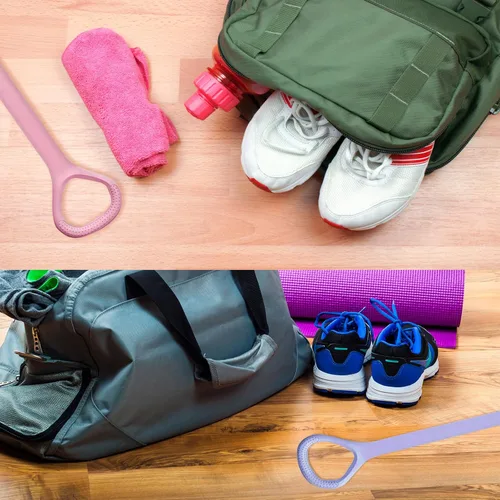 Vista 5 de Figura 8 bandas de resistencia para yoga, pilates y fitness, banda elástica de resistencia para brazos, espalda, hombros y pecho, equipo de pilates