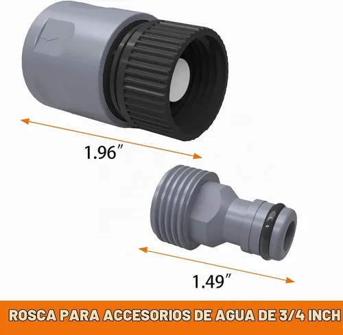 Vista 2 de LIULO TOOL 8 juegos de conectores rápidos para manguera de jardín, accesorios de manguera de agua de plástico de 3/4 pulgadas, conectores macho