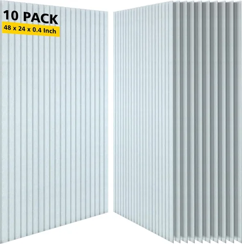 Vista 15 de Paneles acústicos artísticos para pared, paquete de 5 paneles absorbentes de sonido, paneles de pared insonorizados de 47.2 x 23.6 pulgadas, paneles