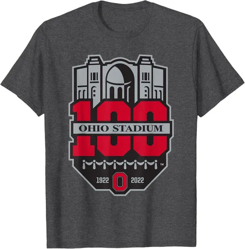 Vista 20 de Camiseta con licencia oficial de los 100 años del logotipo de fútbol del estado de Ohio, Negro