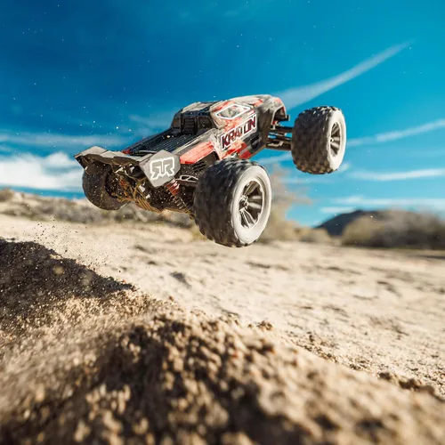 Vista 9 de ARRMA 1/16 Mini Kraton 3S DSC 4X4 RTR Brushless RC Speed Truck, Negro/Rojo