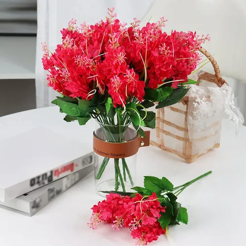 Vista 8 de ECYC Ltd Ramo de flores artificiales de jacinto de 13.78 pulgadas, flores de jacinto de seda con tallo de jacinto sintético para decoración de boda