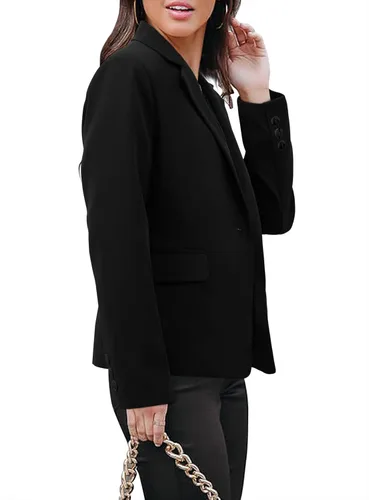 Vista 3 de VNK Blazer casual de moda para mujer, con botones profesionales, con bolsillos