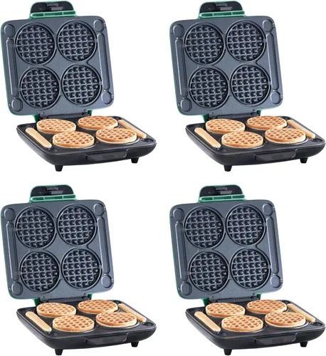 Vista 11 de Dash Multi Mini Waffle Maker, hace 4 gofres a la vez, aguamarina Small Waffle Iron for Families, Kids Breakfast Sandwiches, Waffle Sticks