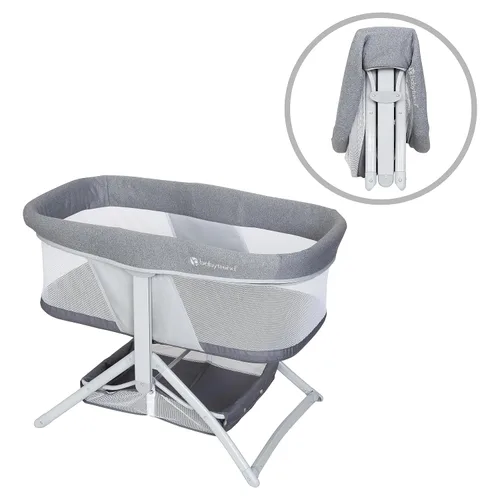 Vista 9 de Baby Trend Cuna mecedora 2 en 1 de plegado rápido, gris piedra sombra