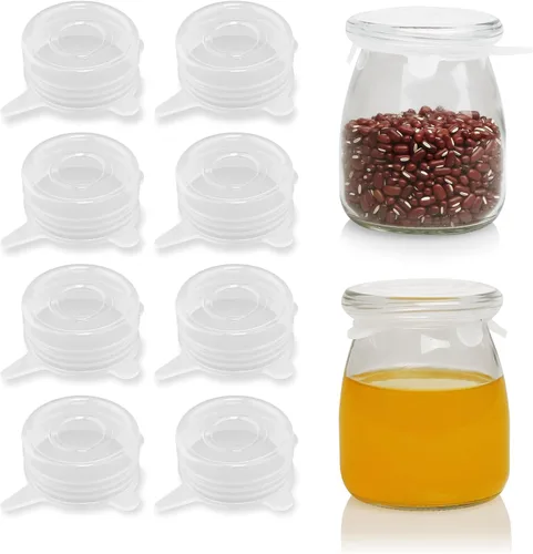 Vista 7 de Tapas elásticas de silicona extra pequeñas para botellas de vino de 1.2 a 1.5 pulgadas, botellas de condimentos, frascos, latas, paquete de 8