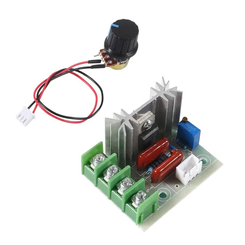 Vista 7 de Regulador de voltaje de CA de 2 piezas, módulo regulador de voltaje eléctrico SCR de 50-220 V de 2000 W, regulador de temperatura, regulador de 2