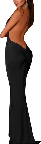 Vista 2 de For G & PL - Vestido de fiesta para mujer sexy con cuello halter profundo en V